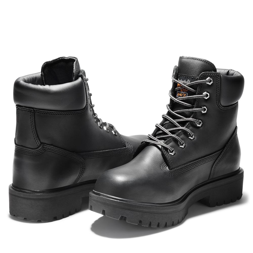 Timberland Pro Μποτακια Ανδρικα Μαυρα - Direct Attach 6\" Steel Toe - Greece 5891246-FG